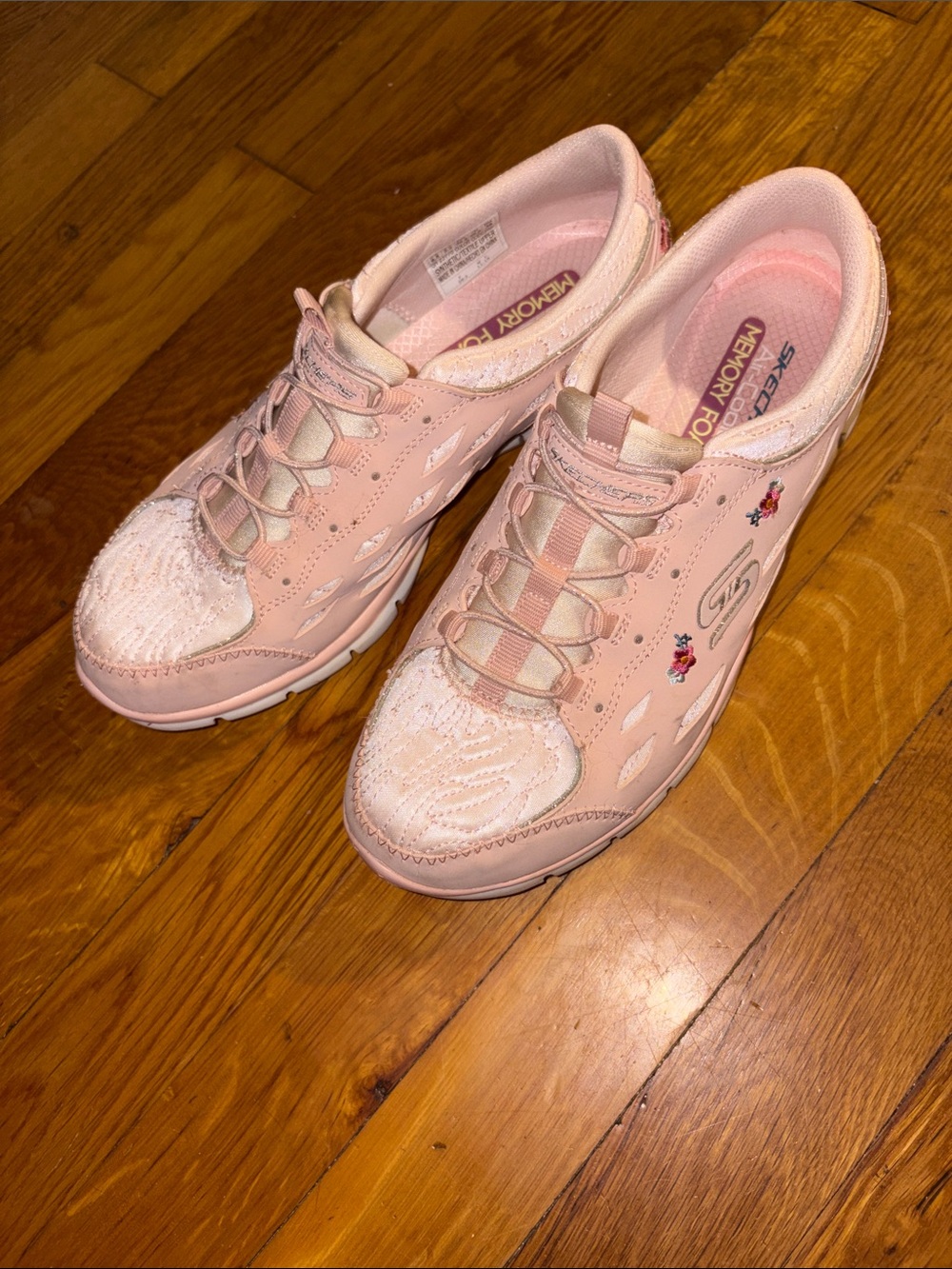 Skechers Light Pink Slip‑On Memory Foam Women's Sneakers